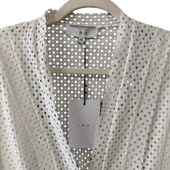 NEW IRO Paris Leonore Semi Sheer Mini Dress US Size 8 (40) WHITE Cocktail Party - Picture 4 of 12